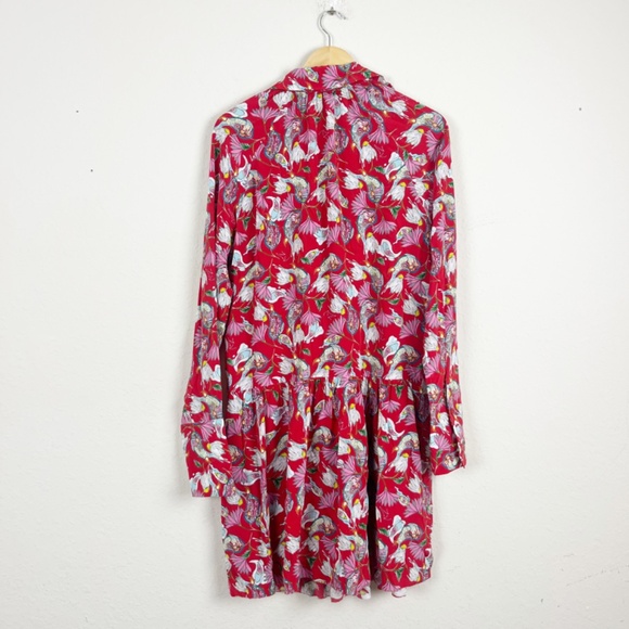 Zadig & Voltaire Paisley Psyche Floral Silk Dress Size Large - Picture 6 of 6